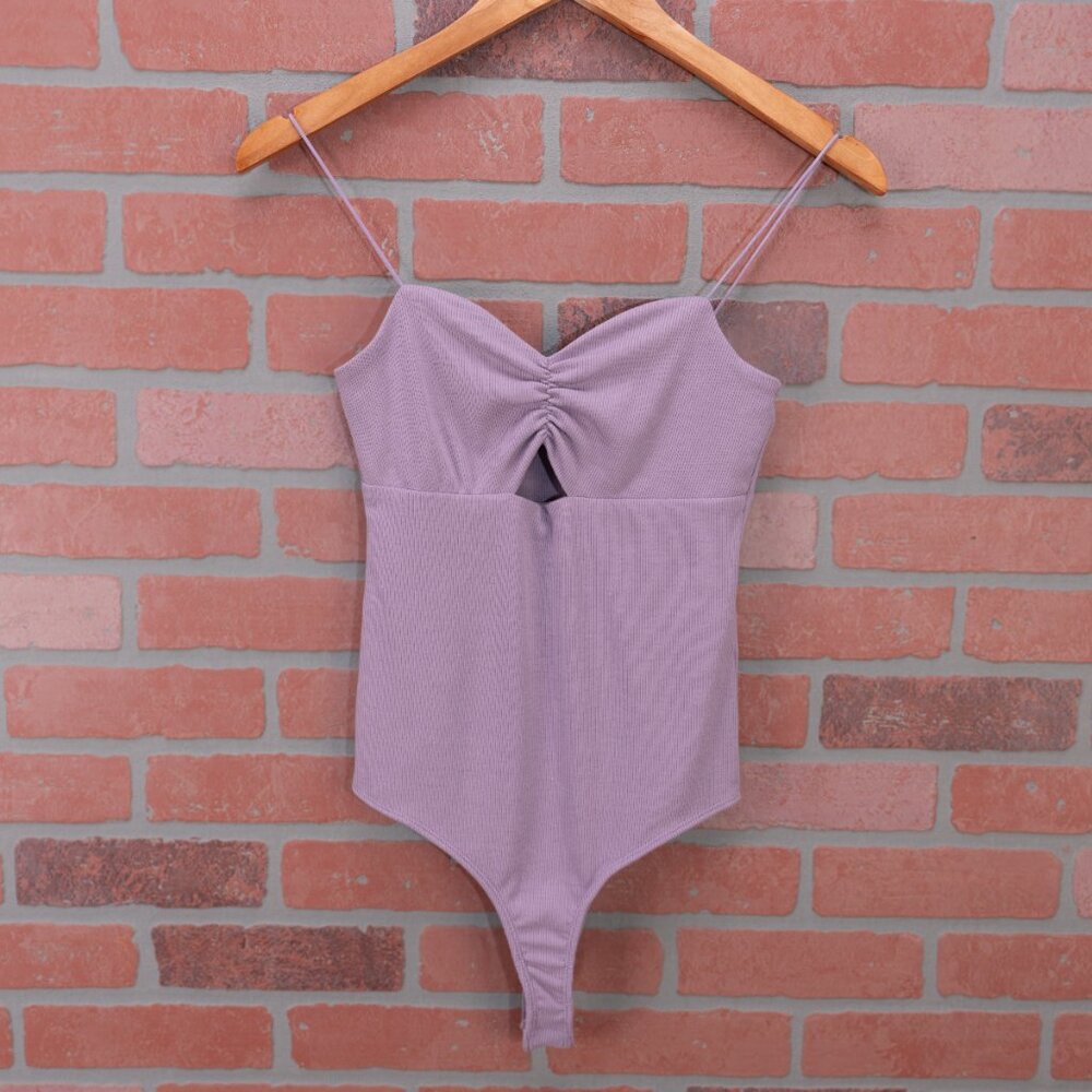 🆕 Purple Ribbed Knit Bodysuit - Size Small - Picture 6 of 14